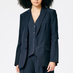 Tibi Tropical Wool Marlon Blazer (Navy)
